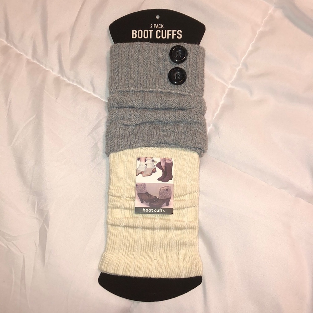 ❄️🧦 Boot Cuffs 2-pack Cream/Grey